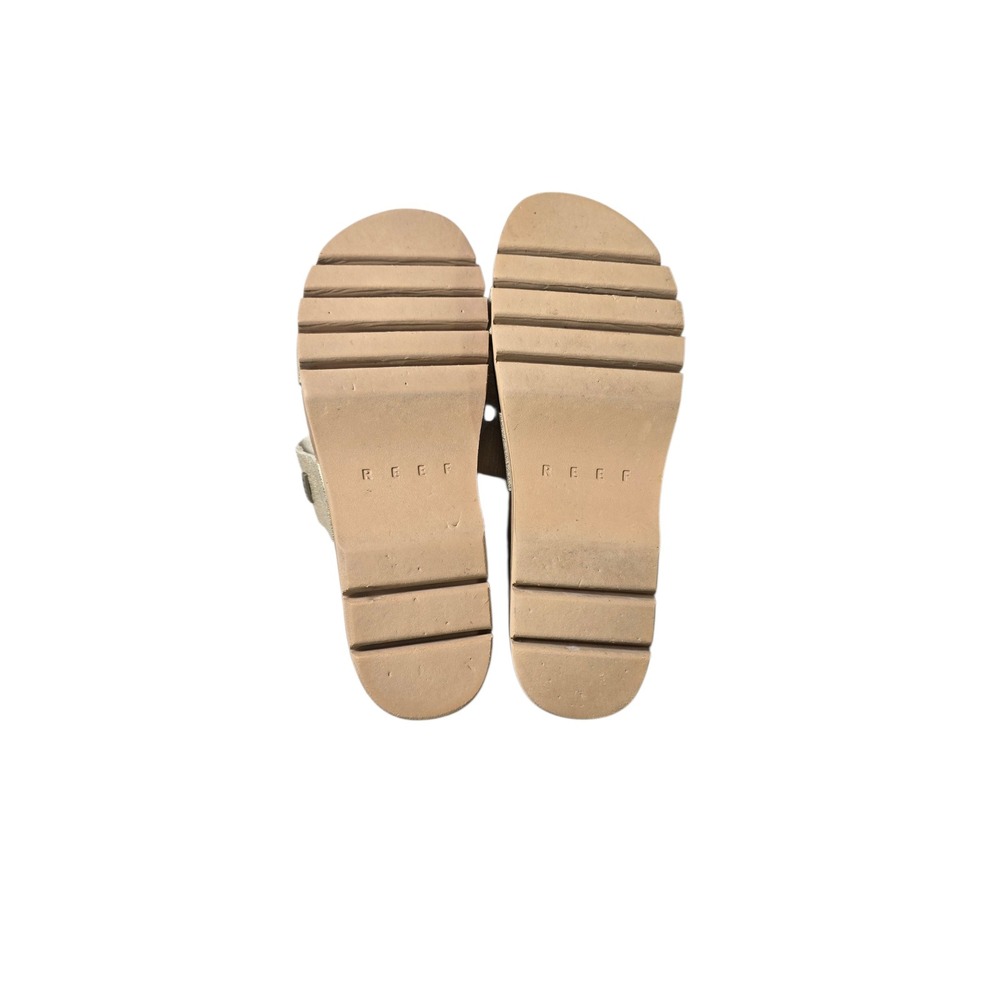 Reef Cushion Vista Higher Gold Champagne Platform Sandals Womens 10 Wedge Slide - Picture 6 of 7